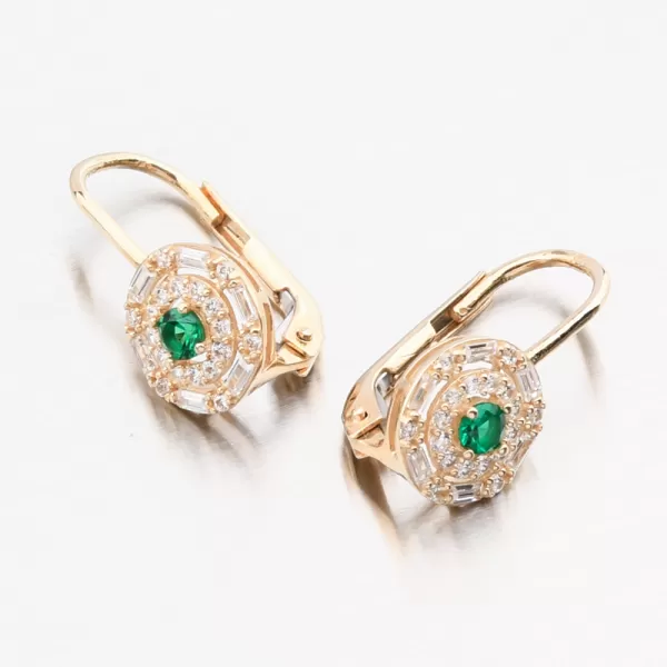 Zlaté náušnice se smaragdem 143P-122188