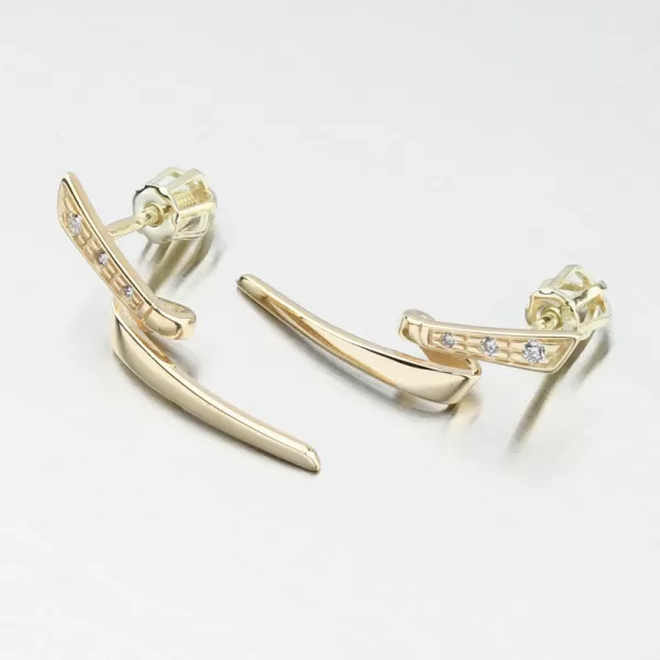 Zlaté visací náušnice DZF2032-ZL-ZIR