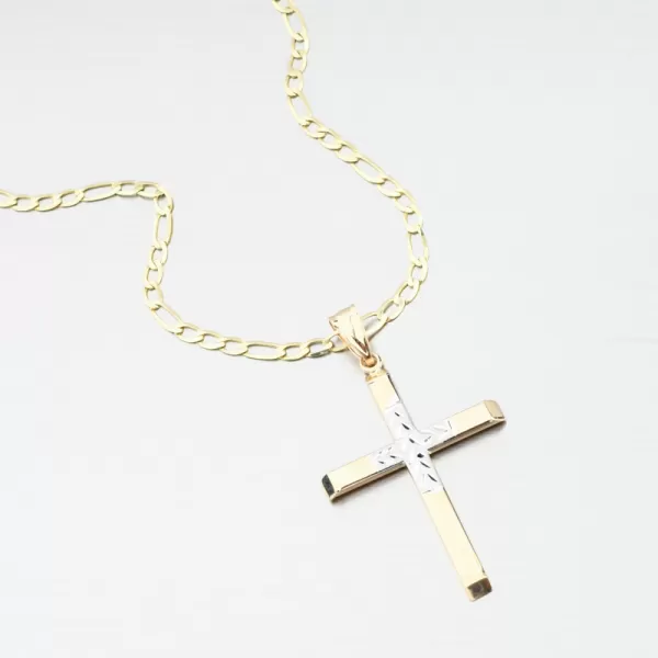 Zlatý přívěsek kříž 43-21834
