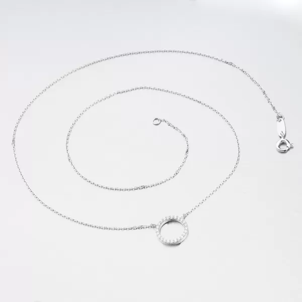 Dámský náhrdelník bílé zlato 585 zirkon DZF4369-B-ZIR