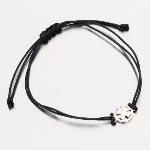 Náramek černý provázkový s přívěskem LT14-010-B