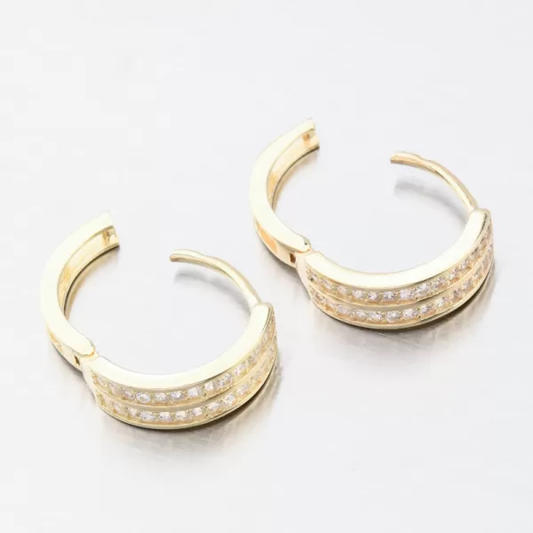 Kroužky se zirkony - zlato 585 42-32762