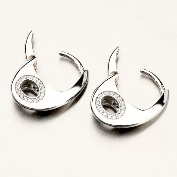 Dámské náušnice bílé zlato 585 se zirkony 12R-755