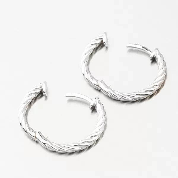 Náušnice z bílého zlata kruhy 20 mm DZF4326-B