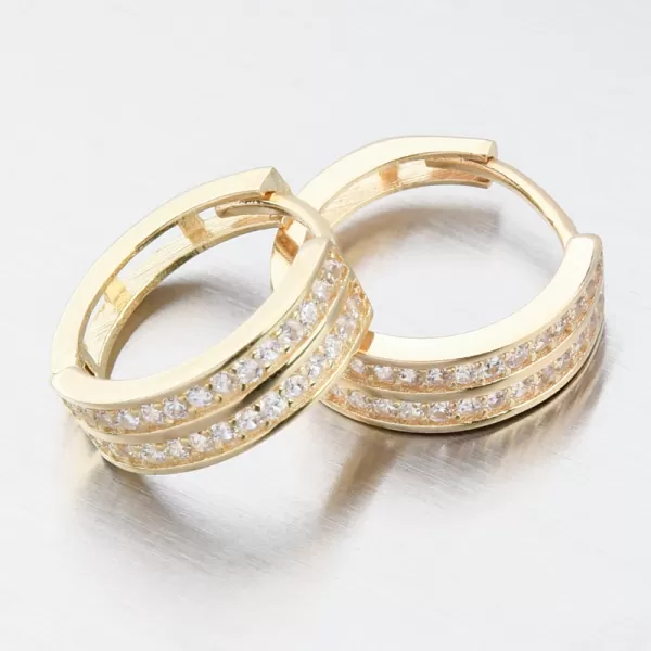 Kroužky se zirkony - zlato 585 42-32762