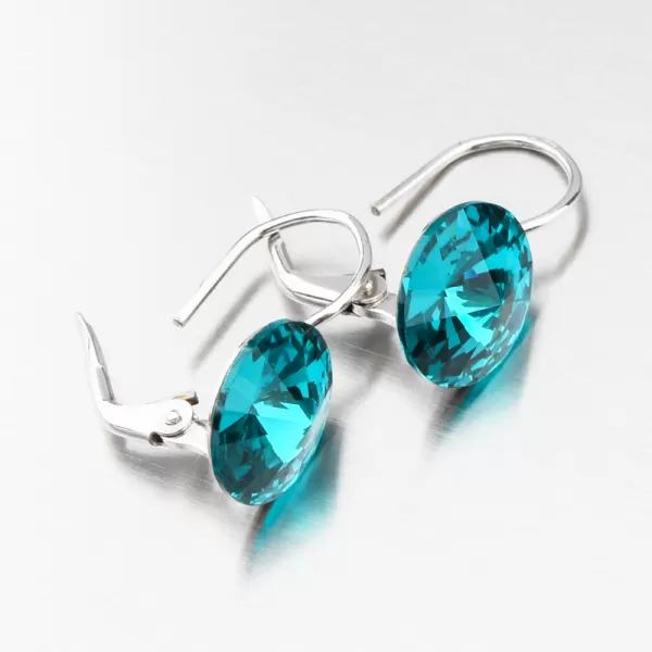 Náušnice s tmavě zeleným krystalem N325TZ-JK