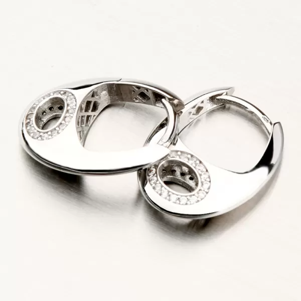 Dámské náušnice bílé zlato 585 se zirkony 12R-755