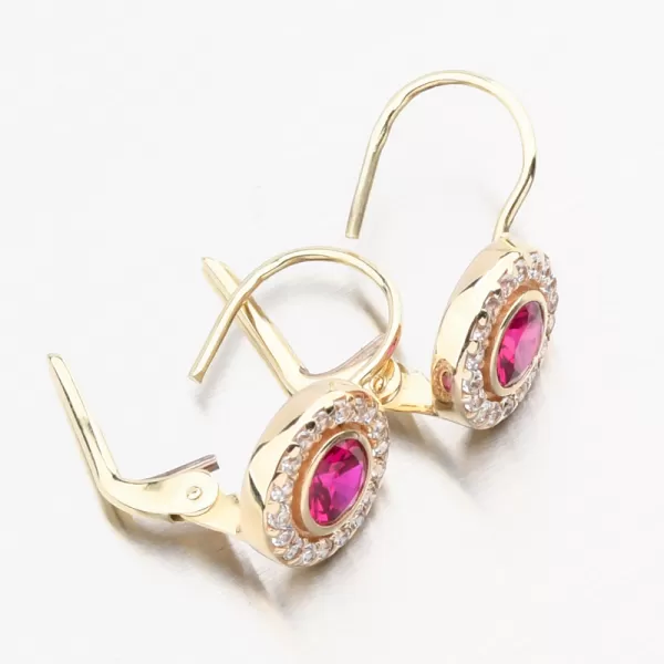 Zlaté náušnice s rubínem 683P-120055-ZL-CER
