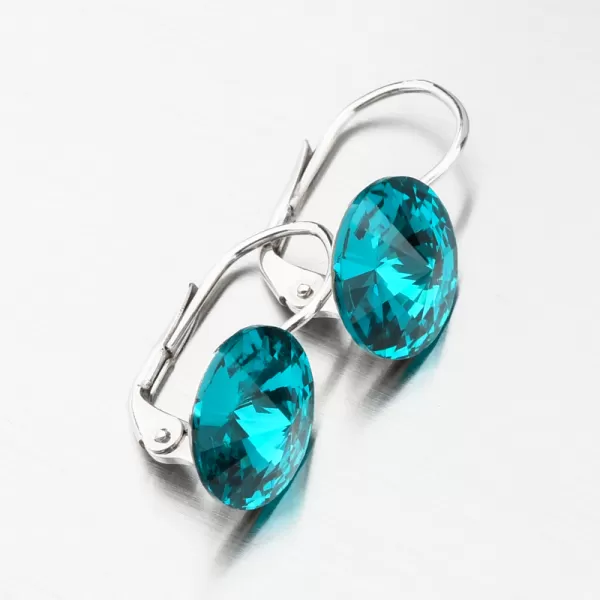 Náušnice s tmavě zeleným krystalem N325TZ-JK