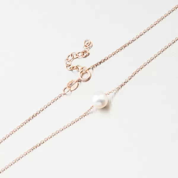 Náhrdelník z růžového zlata s perlou 55GZZ-3046-CV