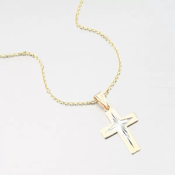 Zlatý přívěsek kříž 43-22497
