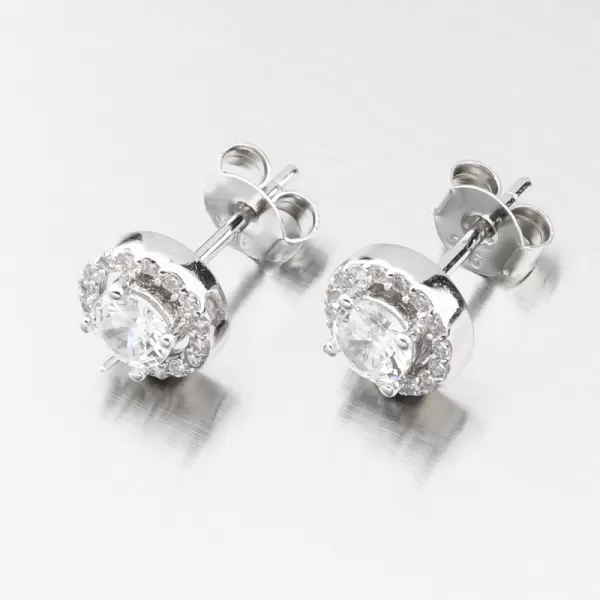 Stříbrné náušnice pecky se zirkony UPST-121191