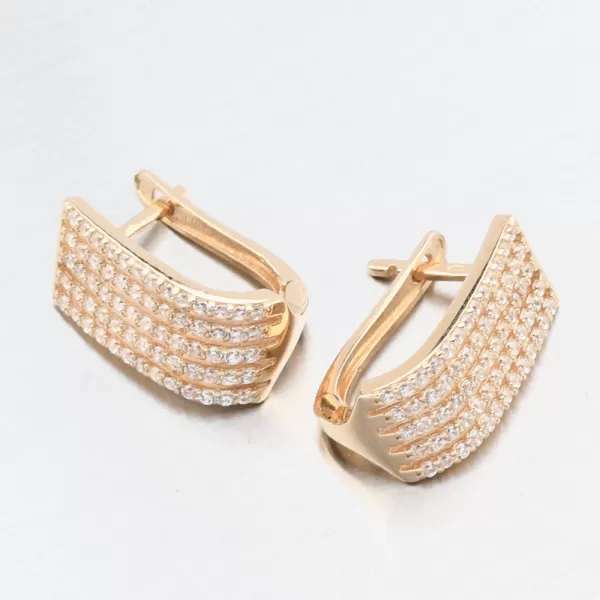 Zlaté náušnice se zirkony 163P-122457