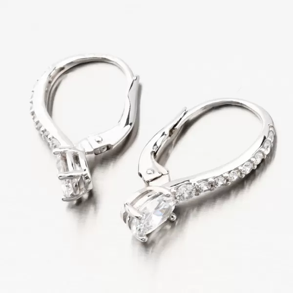 Náušnice z bílého zlata 585/1000 se zirkony 668P-120414