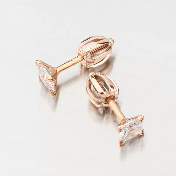 Náušnice z růžového zlata pecky se zirkonem 52GZ-5022-CV