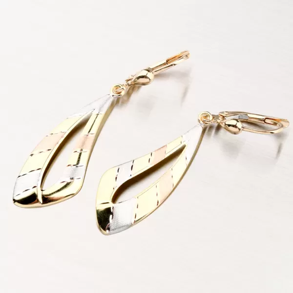 Dámské visací náušnice žluté zlato 585 42-3888