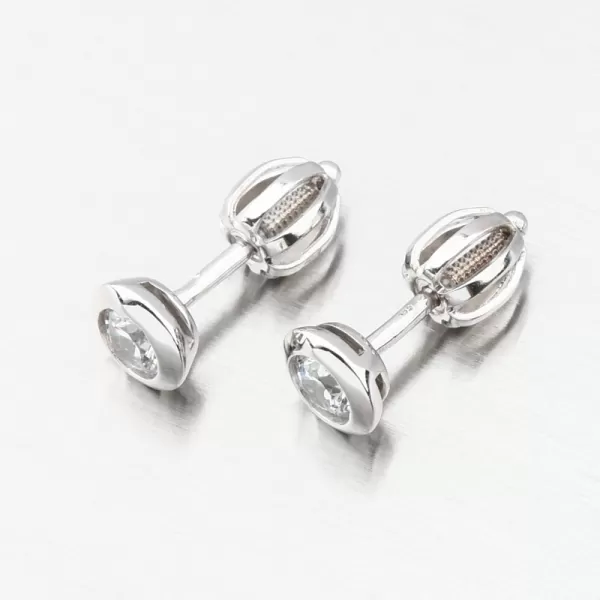 Náušnice pecky z bílého zlata se zirkonem DZF3673B-ZIR