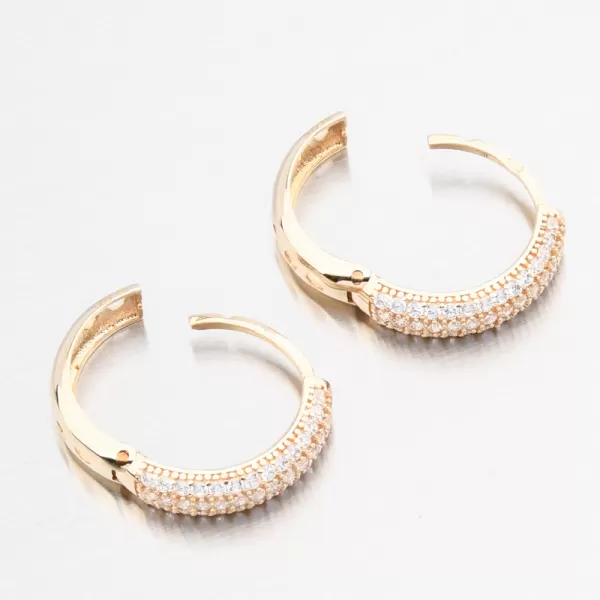 Zlaté náušnice kruhy se zirkony 163P-122346