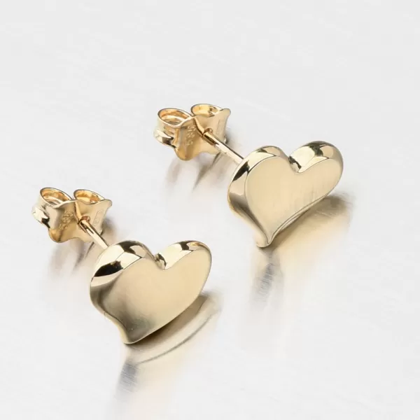 Zlaté náušnice pecky srdce 143P-122301