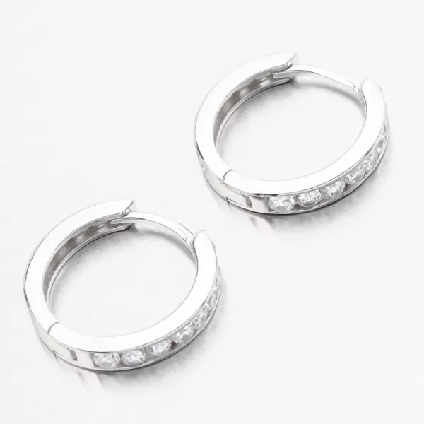 Stříbrné kruhy 17 mm se zirkony PKL-2282