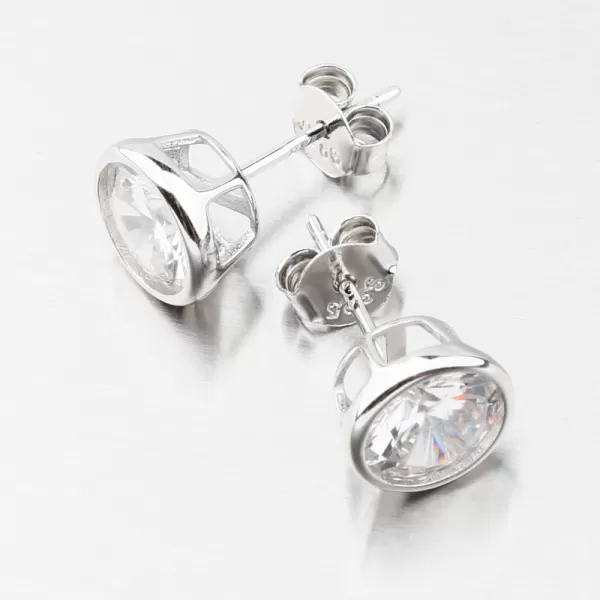 Stříbrné náušnice pecky se zirkonem UPST-122448