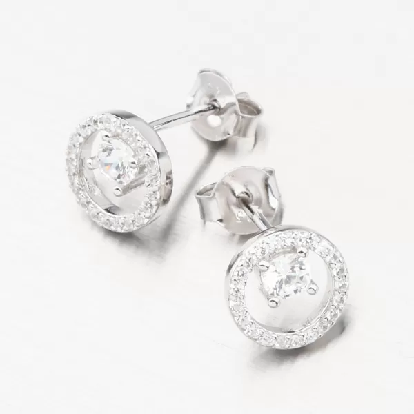 Stříbrné náušnice pecky se zirkony PKL-2178