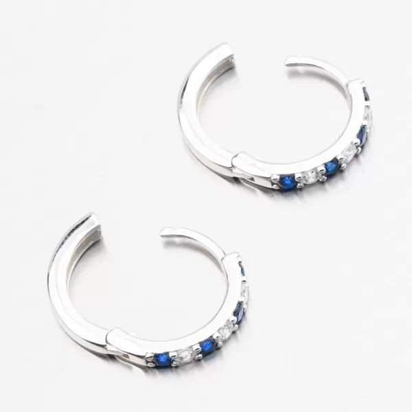 Stříbrné kruhy s modrými zirkony PKL-2270