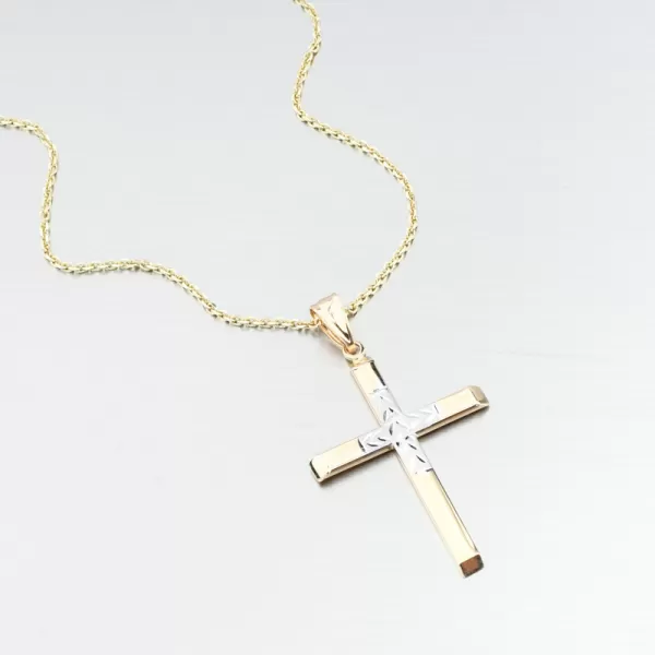 Zlatý přívěsek kříž 43-21834