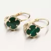 Dámské náušnice žluté zlato 585 s malachitem 12R-766