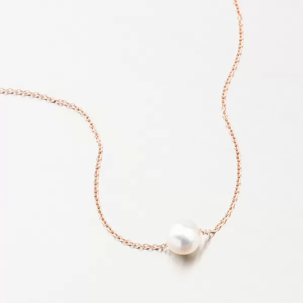 Náhrdelník z růžového zlata s perlou 55GZZ-3046-CV