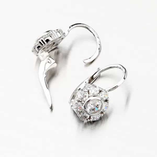 Náušnice z bílého zlata kytičky se zirkony 668P-120388