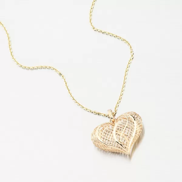 Zlatý přívěsek srdce filigrán 13R-427