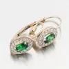 Zlaté náušnice se smaragdem a se zirkony 52GZ-8049-ZL-SMAR-KL