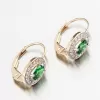 Zlaté náušnice se smaragdem a se zirkony 52GZ-8049-ZL-SMAR-KL