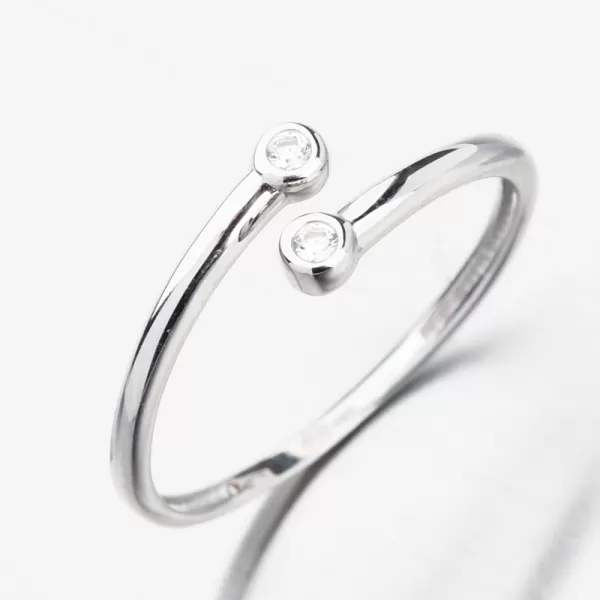 Dámský prsten bílé zlato 585 se zirkony 111P-110936