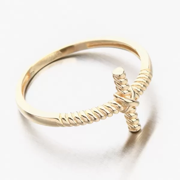 Zlatý prsten s křížkem 11R-346