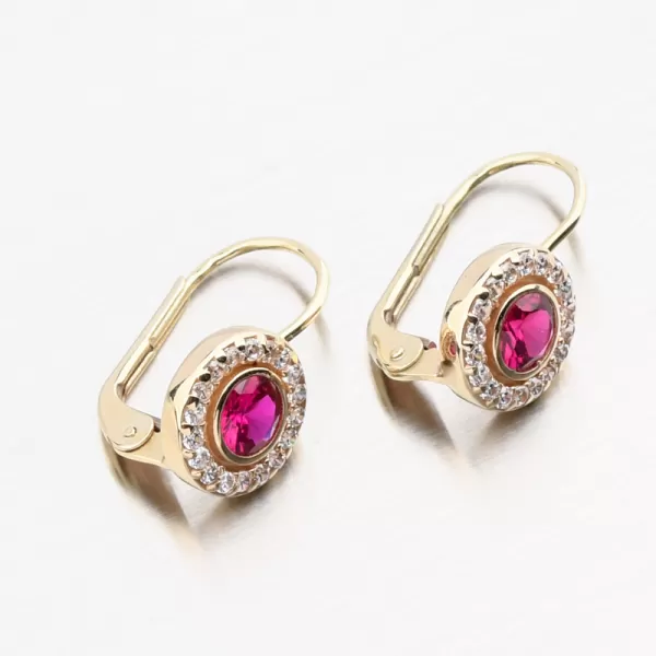 Zlaté náušnice s rubínem 683P-120055-ZL-CER