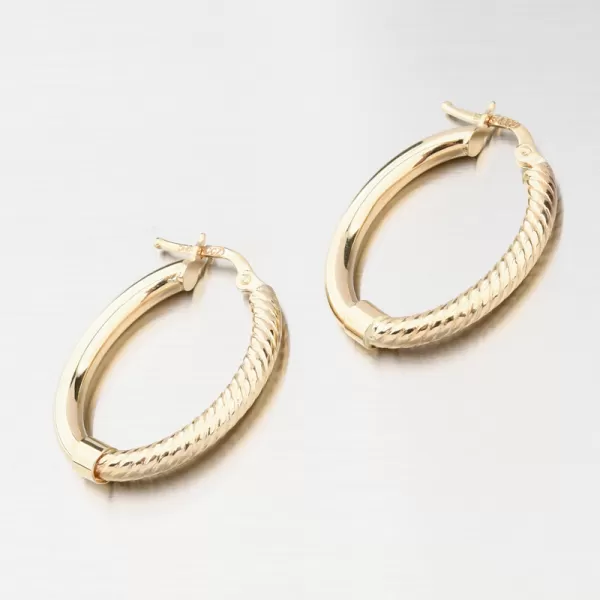 Zlaté oválné náušnice 12R-718