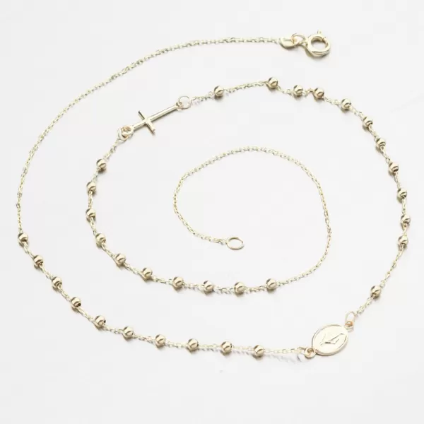 Zlatý růženec s Madonkou a křížkem 15R-053