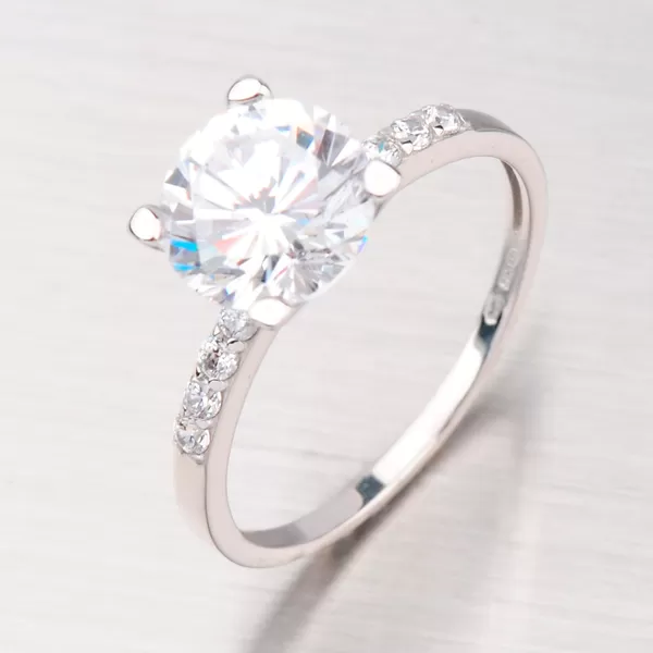 Prsten z bílého zlata se zirkony GZ2417B