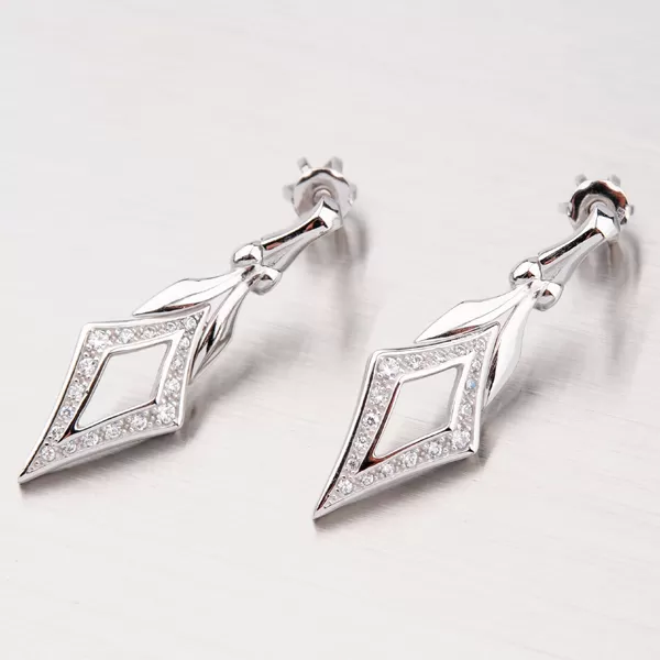 Přívěsek z bílého zlata se zirkony GZ2143B