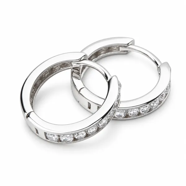 Dámské náušnice stříbro 925 zirkon kruhy 16 mm PKL-2267