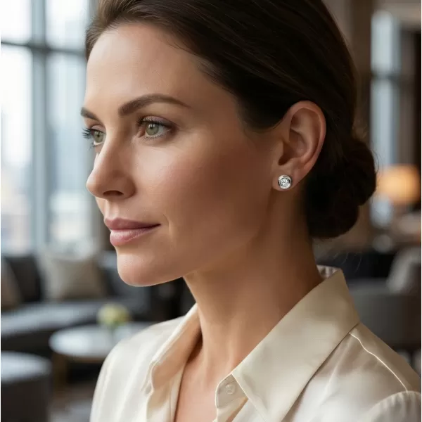 Dámské náušnice bílé zlato 585/1000 přírodní diamant 0.090 ct G/SI 10825-B-DIA