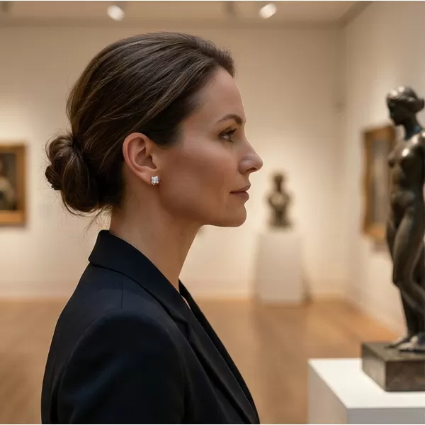 Dámské náušnice bílé zlato 585/1000 přírodní diamant 0.150 ct G/SI 10832-B-DIA