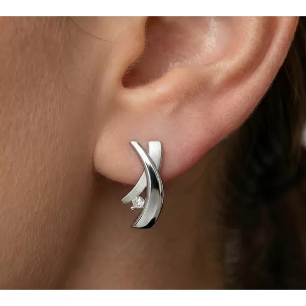 Dámské náušnice bílé zlato 585/1000 přírodní diamant 0.020 ct G/SI 10854-B-DIA