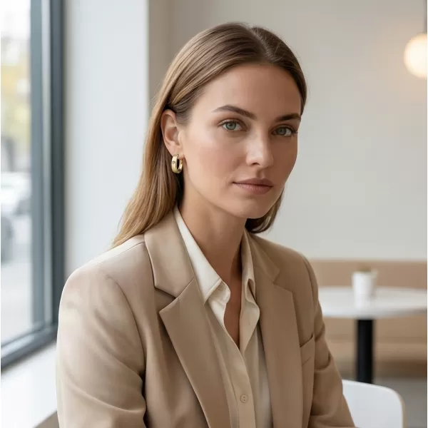 Dámské náušnice žluté zlato 585/1000 přírodní diamant 0.044 ct G/SI kruhy 10916-ZL-DIA