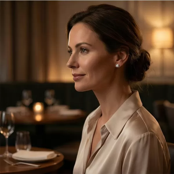 Dámské náušnice bílé zlato 585/1000 přírodní diamant 0.150 ct G/SI 10832-B-DIA