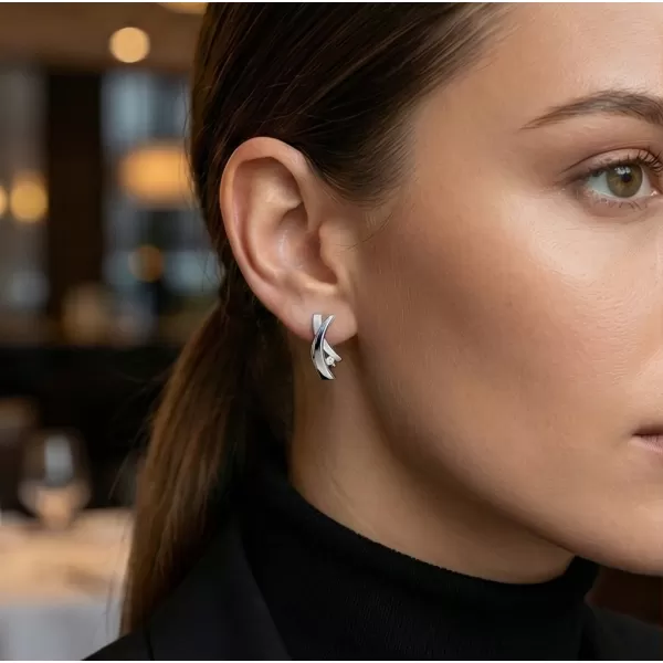 Dámské náušnice bílé zlato 585/1000 přírodní diamant 0.020 ct G/SI 10854-B-DIA