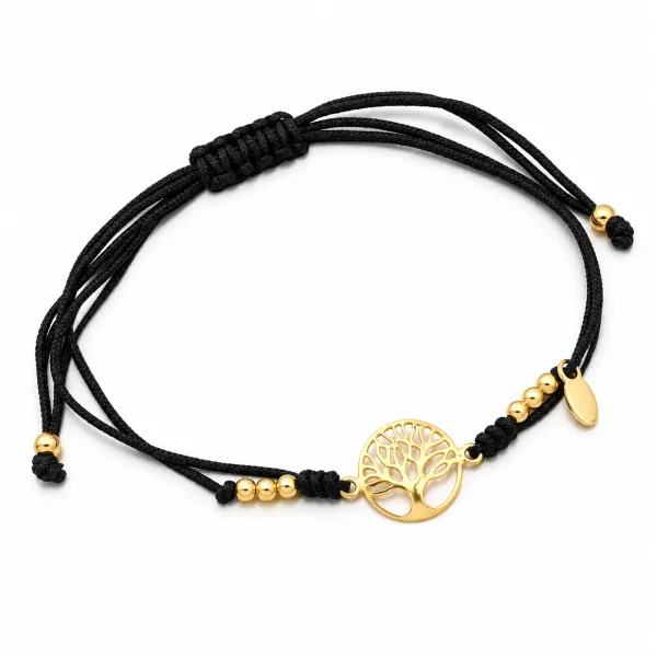 Náramek stříbro 925 provázkový strom života BST-14537-G