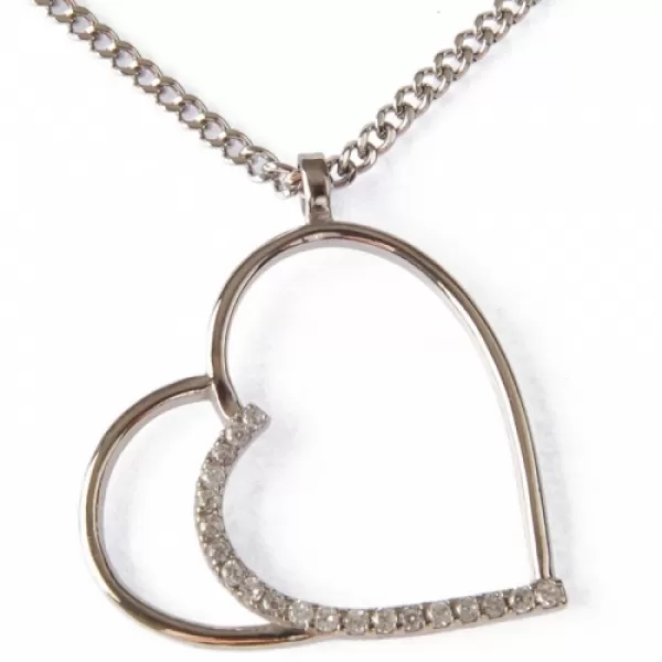 Ocelový přívěsek srdce se zirkony 234034A